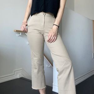 Oak + Fort Tan jeans with elastic waist band